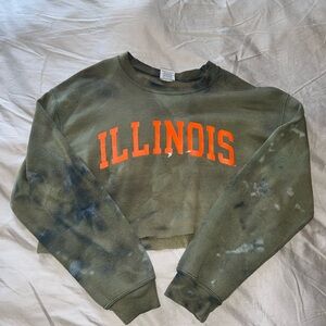 Illinois distressed crop top - UIUC - University of Illinois